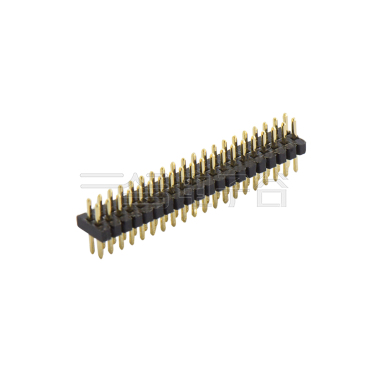 Pitch 1.00mm 180° 双排 DIP排针 塑高1.0mm PC1.6 2X20Pin 黑色 镀全金G/F